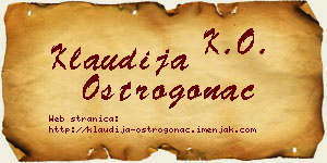 Klaudija Ostrogonac vizit kartica